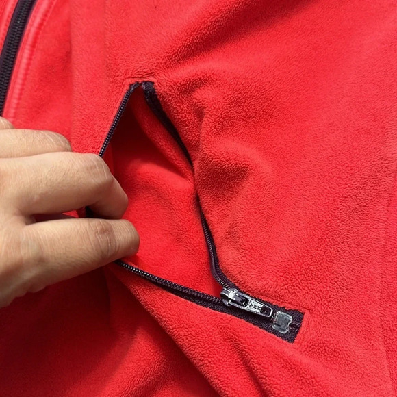 Adidas Fleece Zip Up Jacket Womens Size Large Zippered Pockets - Picture 5 of 10